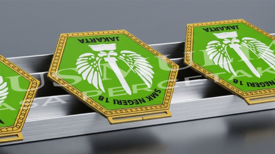 Cetak plat label permata hijau
